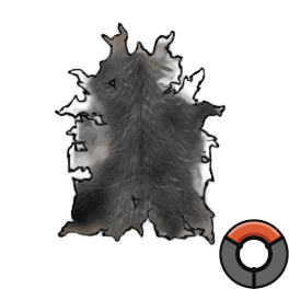 Scraped Moderate Black Cow Hide