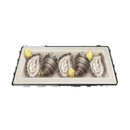 Graduated Oysters with Lemon Juice