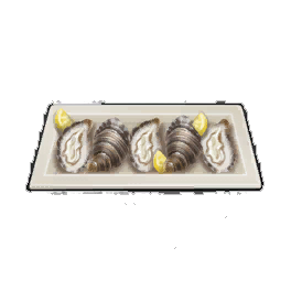 Graduated Oysters with Lemon Juice