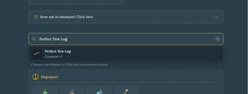 Item search field