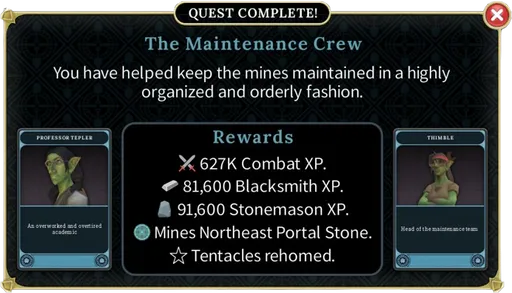 The Maintenance Crew rewards