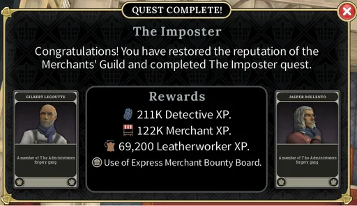 The Imposter rewards